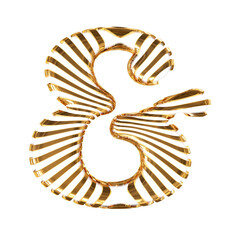 White symbol with gold ultra thin horizontal straps