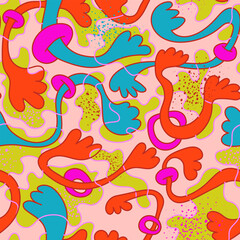 Seamless unique abstract vector artwork with colorful patterns