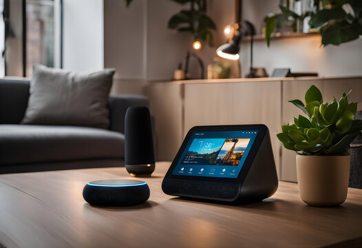 modern living room and home assistant