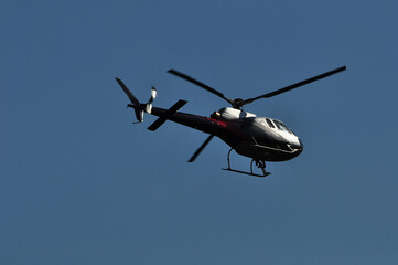 helicopter with three propellers in flight
