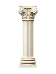 Obraz premium Greek pillar, White column, isolated on transparent background