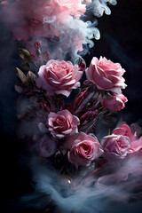 bouquet of pink roses