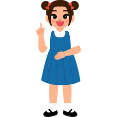 student girl in school uniform thinking idea illustration