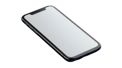 White and Black Cell Phone on White Background