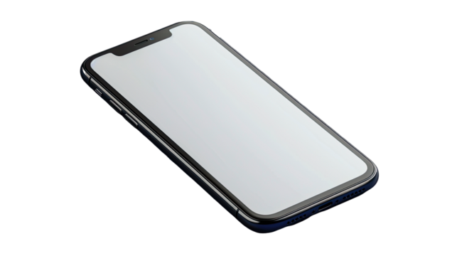 White and Black Cell Phone on White Background