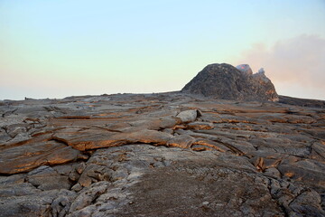 Erta Ale is a chain of volcanoes located in the Afar Triangle, Ethiopia. Here the Earth is constantly changing with uninterrupted volcanic eruptions for at least 30 million years. 