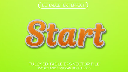 Start editable text effect. Editable text style effect