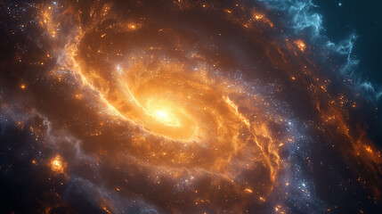 Golden Spiral Galaxy Formation - obrazy, fototapety, plakaty