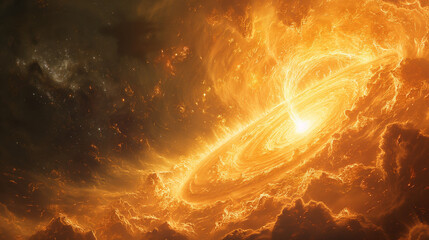 Spiraling Inferno Galaxy - obrazy, fototapety, plakaty