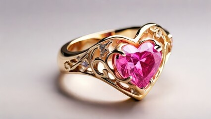 Large diamond ring with white background