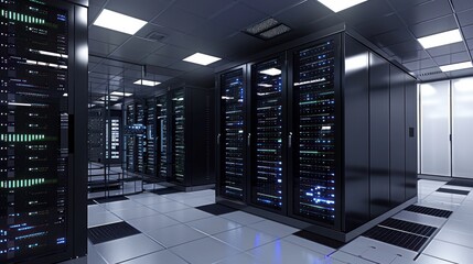 Server room center exchanging cyber datas and connections 3D rendering --ar 16:9 --v 6 Job ID: 20c3ba04-974e-4969-aa13-f5050d5dc089