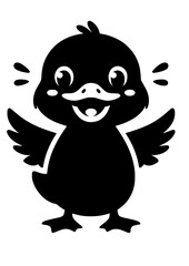 Baby Duck Silhouette SVG Vector