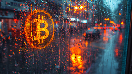 Bitcoin sign digital money cryptocurrency 