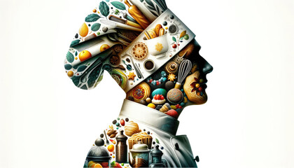 Chef's Profile with a Montage of Culinary Delights