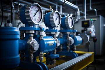 An Industrial Pressure Relief Valve in a Factory Setting, Surrounded by A Network of Pipes and Gauges, Ensuring Safety and Efficiency
