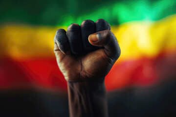 Pan-African Pride: A Fist Raised in Vibrant Defiance
