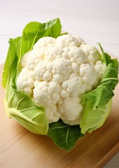 Fresh cauliflower on a white background. Generative AI.