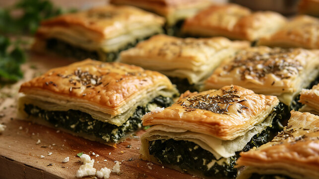 Börek - Turkish Spinach and Feta Pastry Delight Photo
