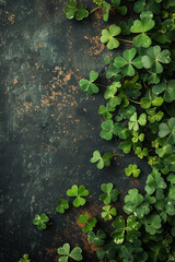 Happy St.Patricks Day. Composition with clover leave