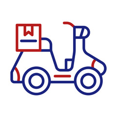 Delivery Bike Line Two Color