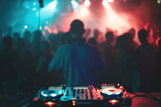 Disco Pulse: Vibrant DJ Set Against a Sea of Dancers
