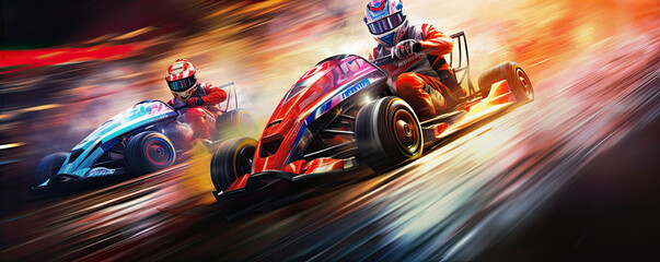 Motor sports race or competitive team racing.