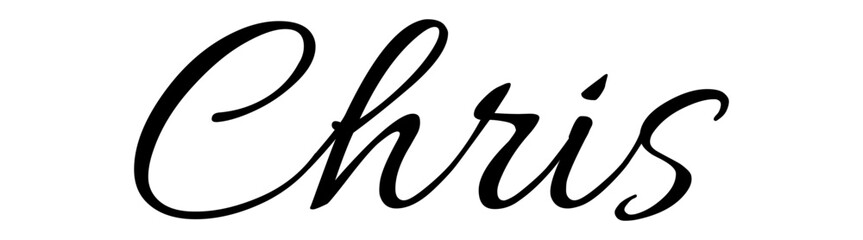 Chris - black color - name written - ideal for websites,, presentations, greetings, banners, cards,, t-shirt, sweatshirt, prints, cricut, silhouette, sublimation	