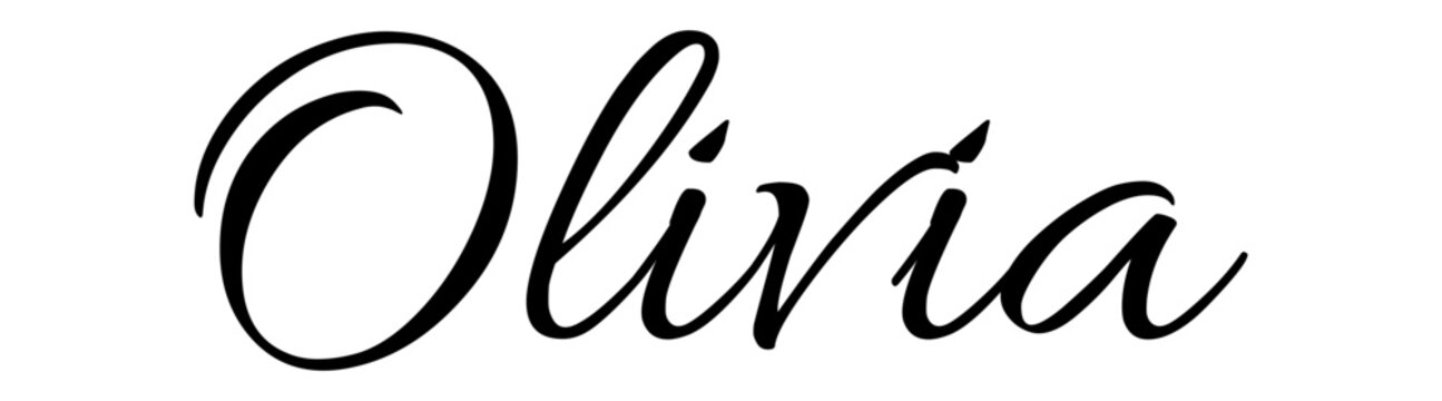 Olivia - black color - name written - ideal for websites,, presentations, greetings, banners, cards,, t-shirt, sweatshirt, prints, cricut, silhouette, sublimation	