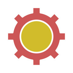 Gear Glyph Two Color Icon