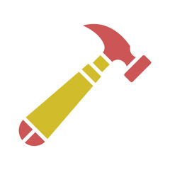 Hammer Glyph Two Color Icon