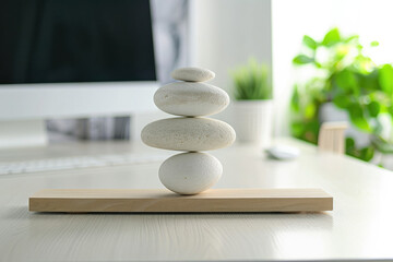 Peaceful Productivity: Pebbles Balancing in Workplace
