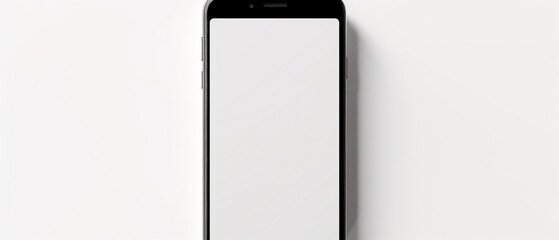 A minimalist white smartphone with a sleek design resting on a plain background.