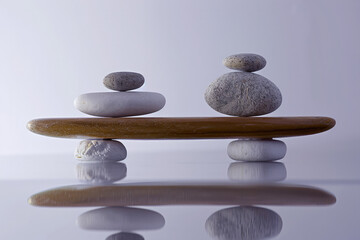Zen Office: Smooth White Pebbles and the Concept of Balance

