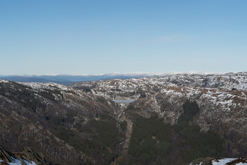 Fototapeta na wymiar Winter mountain landscape in Norway