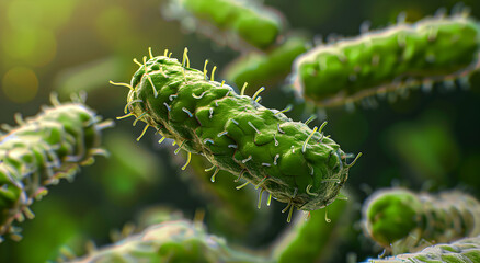 Fototapeta premium Vegetable bacteria under the microscope.