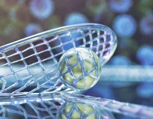 illustration of padel tennis ball in vibrant colors with pastel tones, perfect for game day, match day abstract