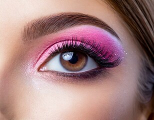 Fototapeta premium close up of an eye with colorful make up