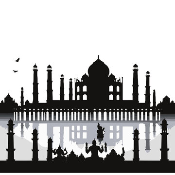 Silueta del Taj Mahal