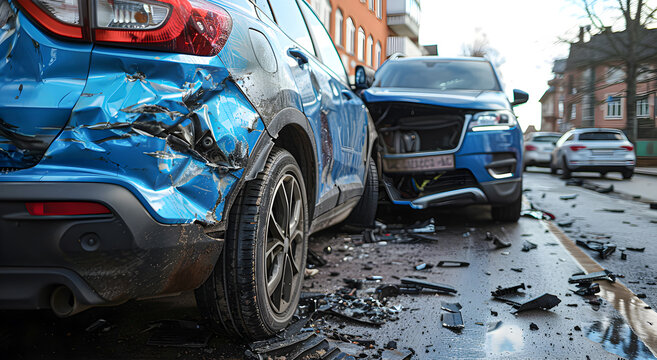 Vehicle collisions that show the damaged vehicle.