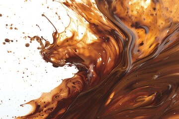 chocolate Acrylic Paint Strokes on a Canvas Creating Artistic Texture