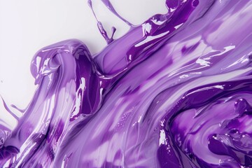  Lavender Waves: Close-Up of Swirling Purple Paint Texture