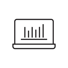 Online Chart Report Icon - Laptop Icon