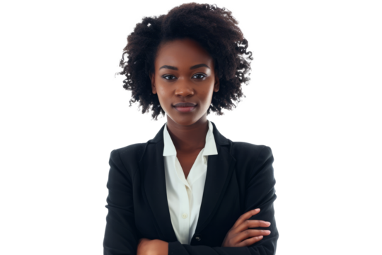 Portrait of beautiful confident black woman looking at camera