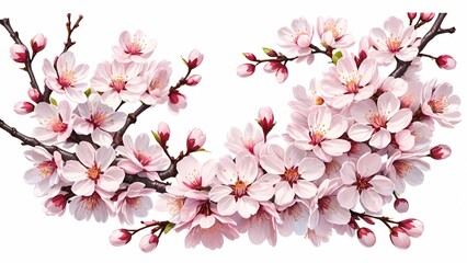 Fototapeta premium serene and picturesque beauty of cherry blossoms, known as sakura, a symbol of spring and renewal