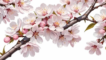 serene and picturesque beauty of cherry blossoms, known as sakura, a symbol of spring and renewal