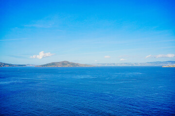 The landscape of San Francisco Bay and golden gate bridge in California	