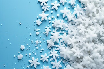 Obraz premium White Snowflake Sprinkles, Scattered Sugar Snow, Decorative Christmas Stars, Ice Xmas Decoration