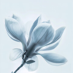 Abstract Magnolia petals, black and white illustration. Illustration for design, for paintings