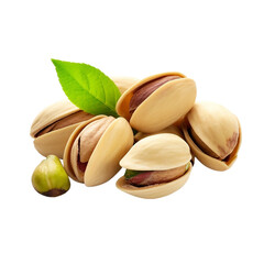Pistachios nuts isolated on a transparent background