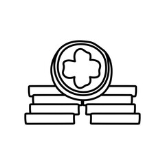 Set of gold coins in cartoon style